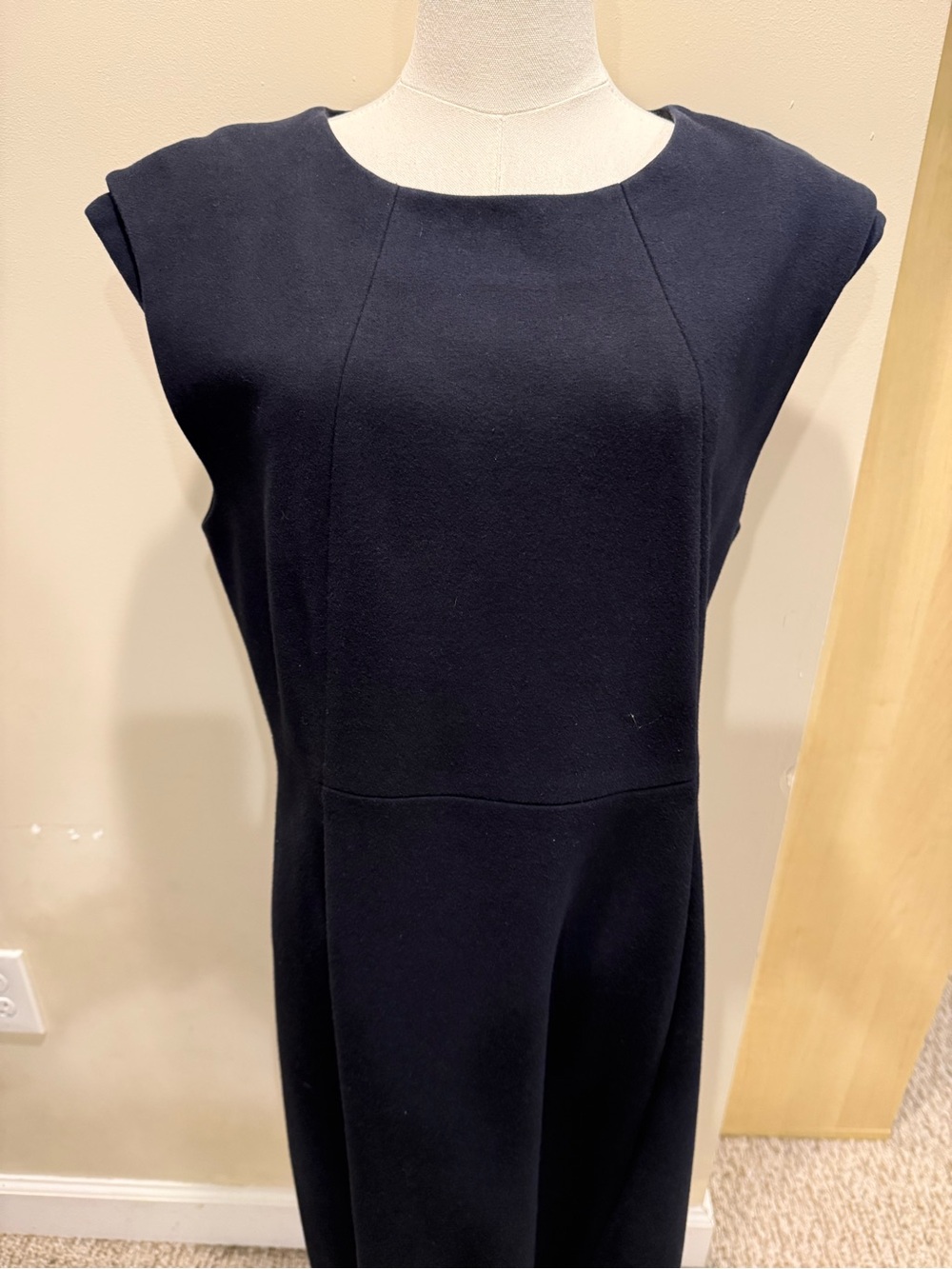Tory Burch Dark Navy Cap-Sleeve Midi Dress